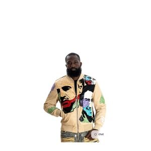 F1037 El Jefe Vegan Leather Jacket in Natural by Frost Originals / Makobi,
